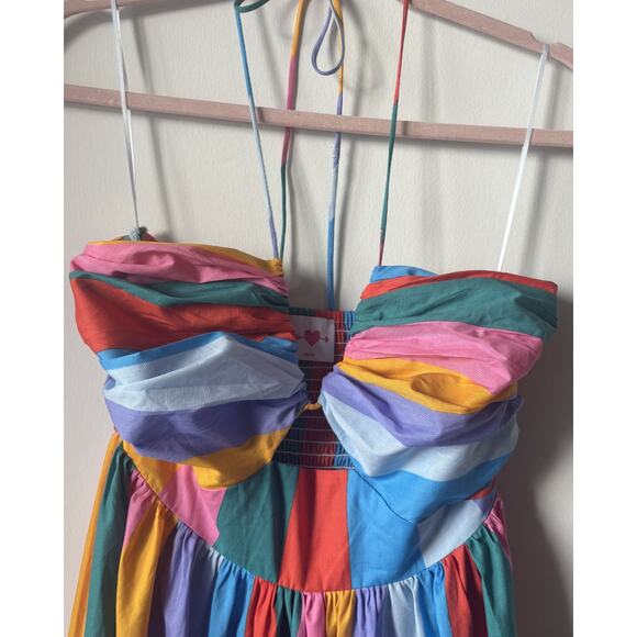 Gerty Midi Dress Buddy Love Rainbow Striped Dress - Picture 2 of 8